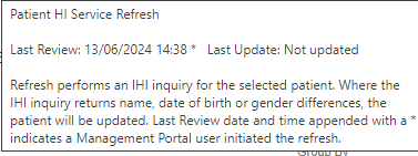 IHI info hover tip including Last Review date and Last Update date
