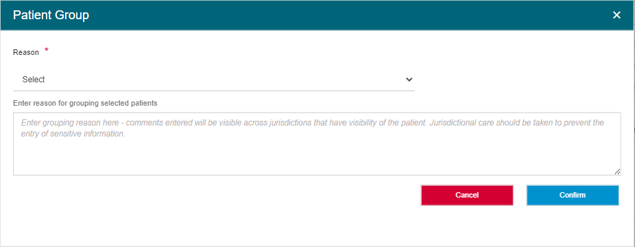Form for selecting a reason from a list and adding a comment.